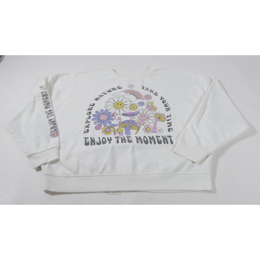 Grayson Threads Sweatshirt Womens XL White Enjoy The Moment Nature Graphic